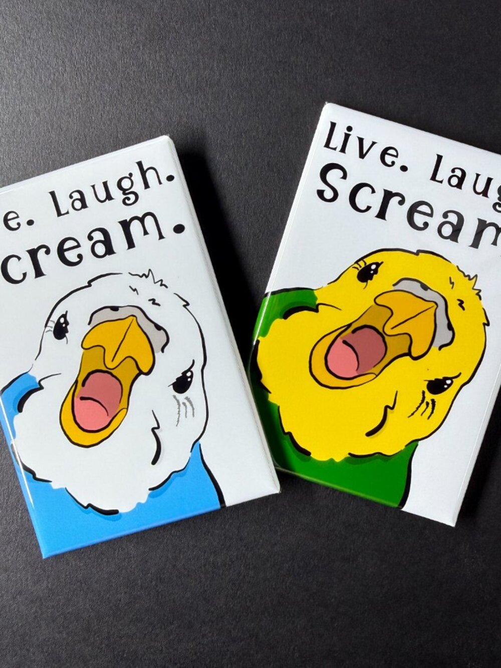 Budgie Parakeet Bird Funny Magnet Handmade Pet Portrait Art Decor Gift 2x3